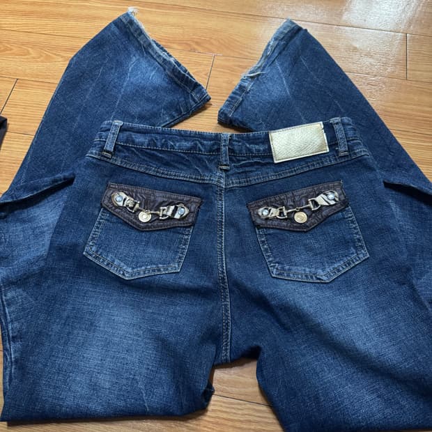 갸루 세미와이드팬츠