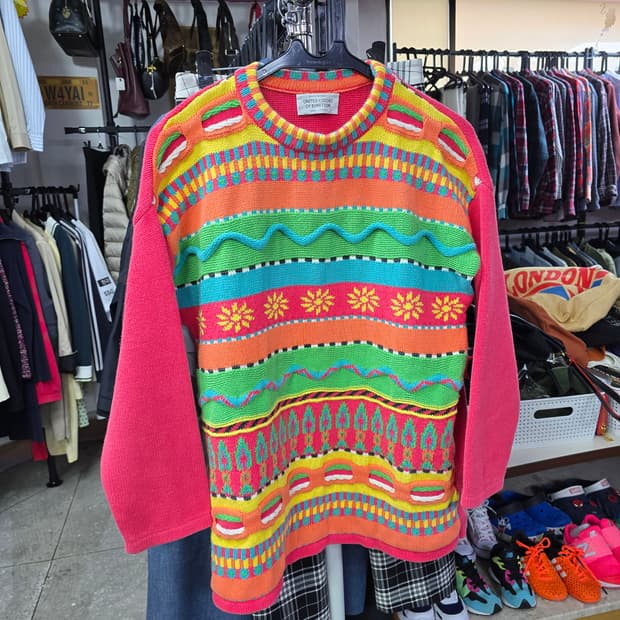 베네통 컬러풀 패턴 니트 스웨터 (1228)