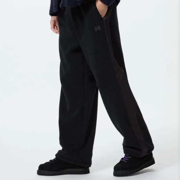[XL] 니들스 x 유니클로 플리스 와이드 팬츠 블랙