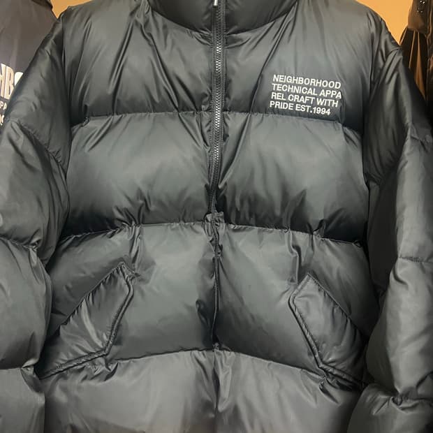 [L] 네이버후드 다운 패딩, black