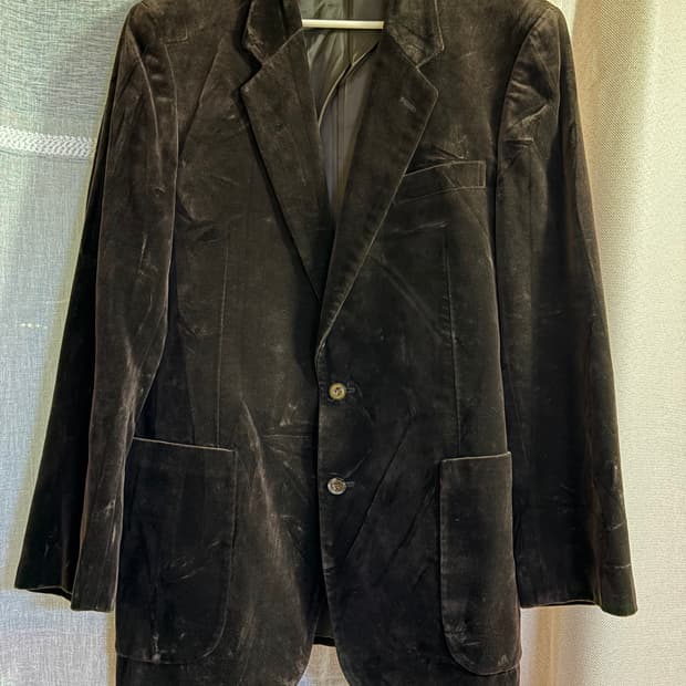 타카시마야 스웨이드 블레이저 다크 브라운