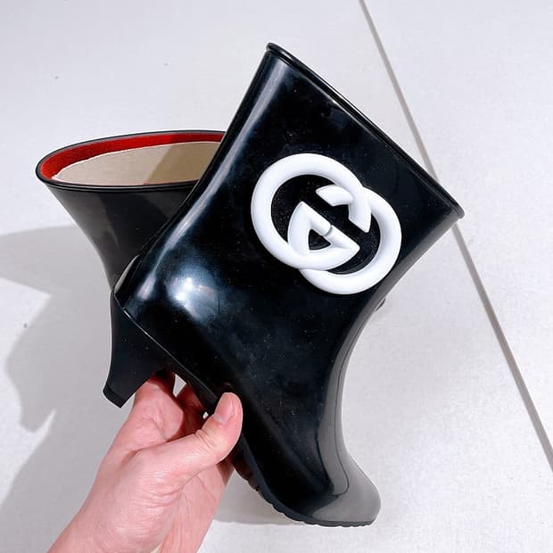 (정품/새상품) 구찌 여성 러버부츠 GG 앵클 부츠