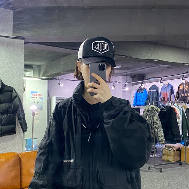 데우스 빅로고 블랙 메쉬 캡 B3798