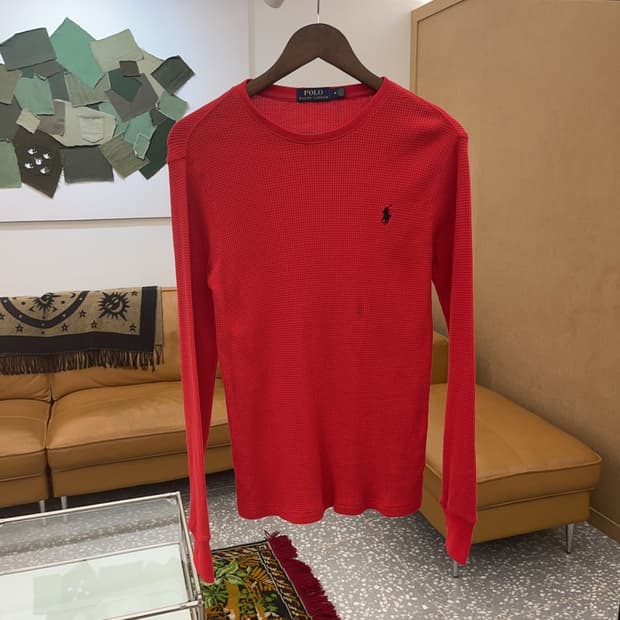 폴로 랄프로렌 자수로고 와플 롱슬리브 긴팔티 85 C06126