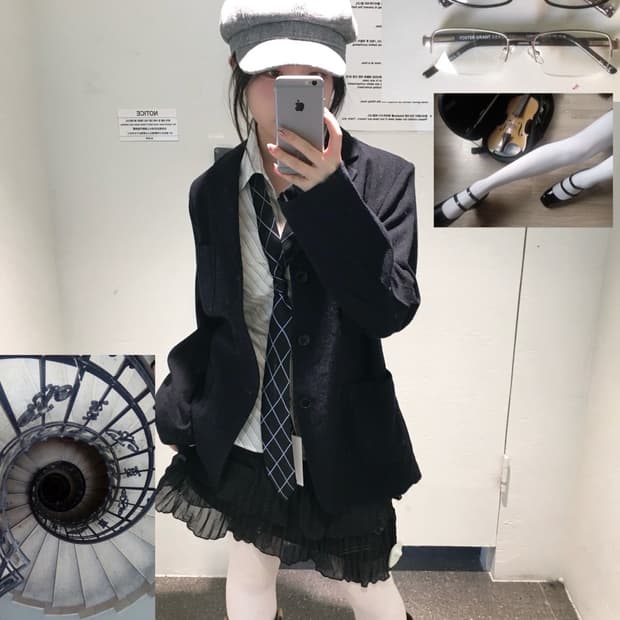 빈티지 데일리 프레피 코디세트