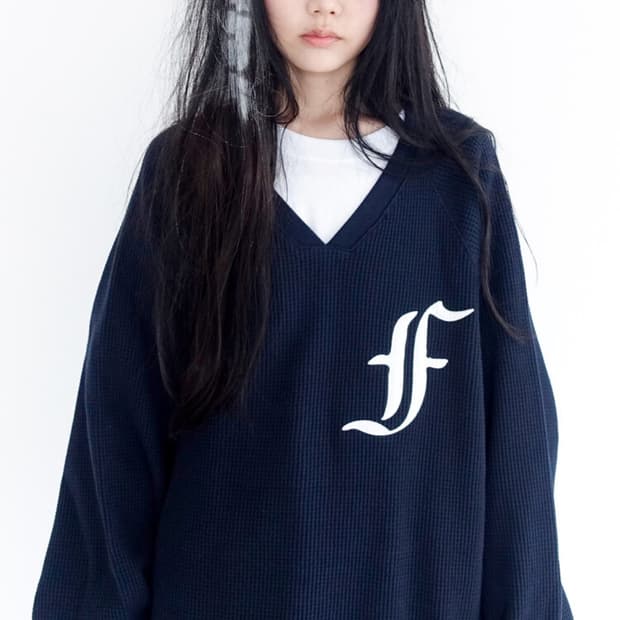 샵 페어리 [F.E.E.S] waffle boxy MTM (navy)