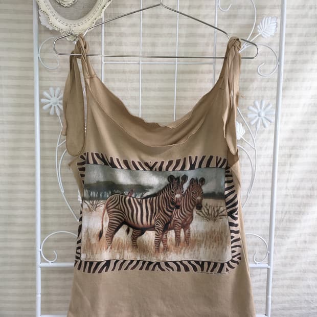 jpn vintage beige animal printing sleeve