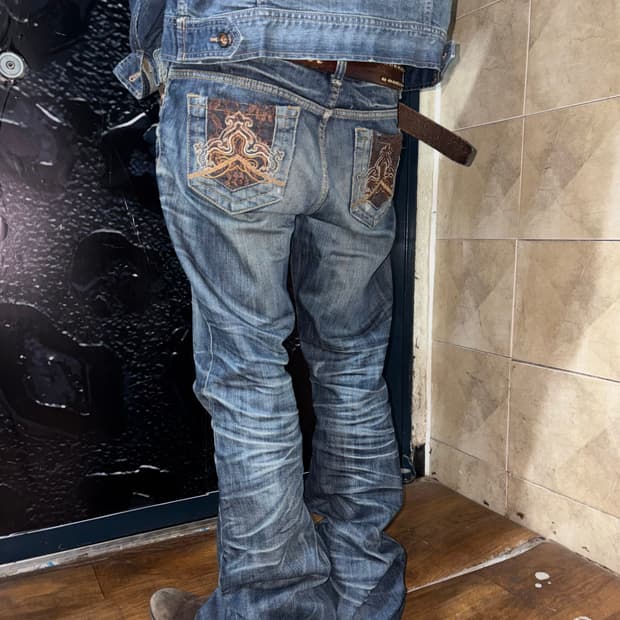 Deep blue Denim Bootcut Pants 