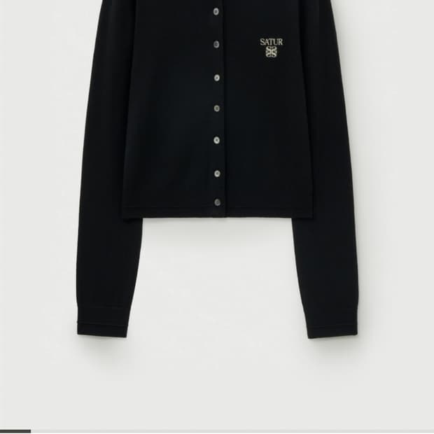 세터 베이직 크루 넥 가디건 블랙