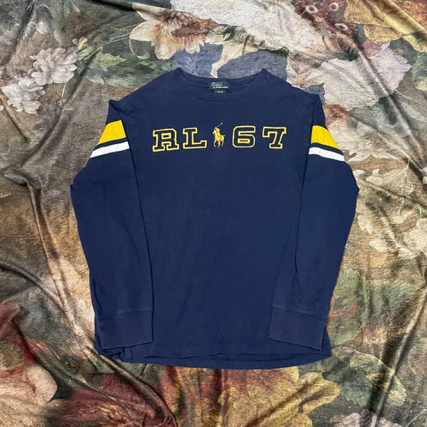 폴로 랄프로렌 빈티지 스몰로고 네이비 롱슬리브 L