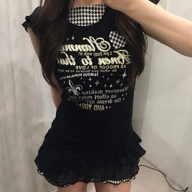 JPN Vintage 고스펑크 갸루 프릴 하운드 미니스커트