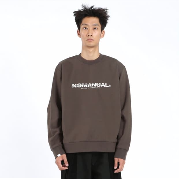 노매뉴얼 [민트급.정품] 맨투맨 자수 로고 스웻셔츠 M(103)