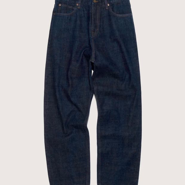 리 릴랙스드핏 셀비지 데님 팬츠 인디고 로우