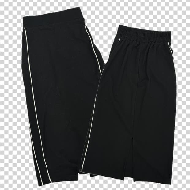 🏁스포티 뒷 트임 롱 스커트 🏁 슬림 블랙 일본 빈티지 트레이닝