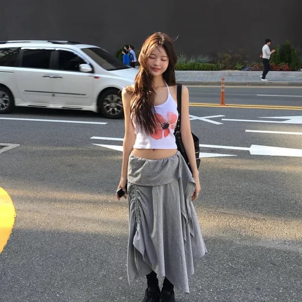 soand 언발 미디스커트 블랙