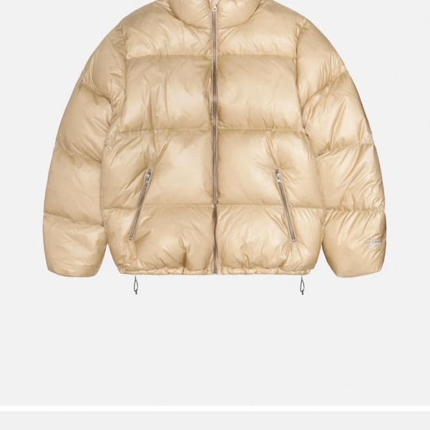 새상품) 스투시 립스탑 다운 푸퍼 자켓 베이지 패딩 M 