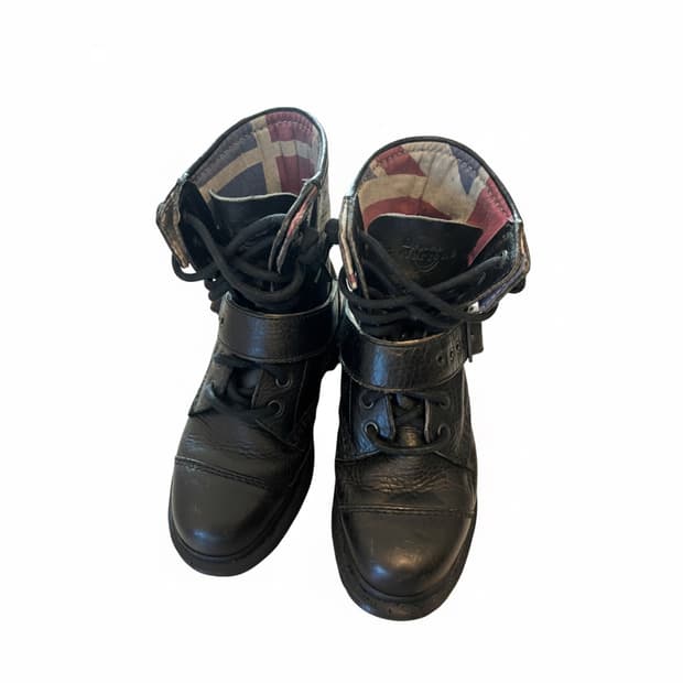 닥터마틴 블랙 레더 버클 부츠 36