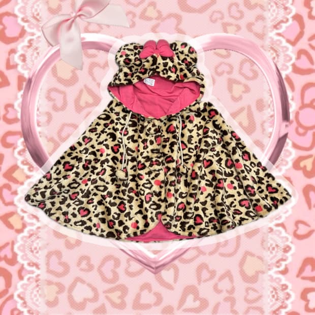 디즈니 미니(Disney Minnie) 레오파드 후드 케이프