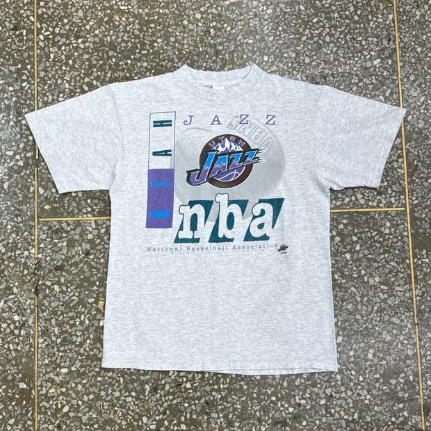 90s 로고7 유타 재즈 빈티지 더블스티치 티셔츠 L