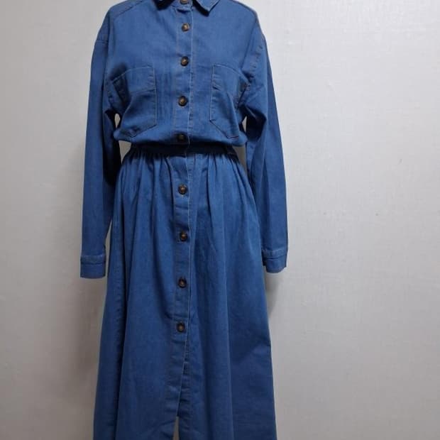 여성 긴팔 청롱원피스 새제품상태 5566
