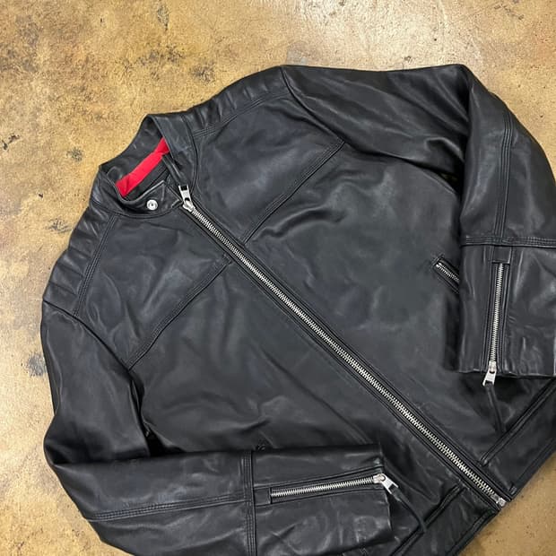 [정품/M] 캘빈클라인 진스 블랙 가죽 라이더 자켓 b12