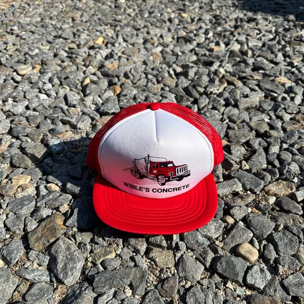 vintage wible's concrete trucker cap