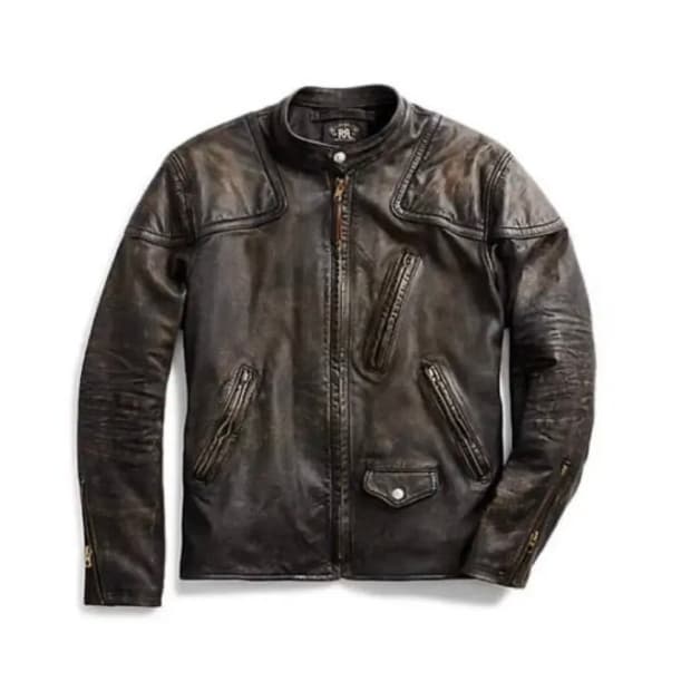 RRL 레더 모토 자켓 L