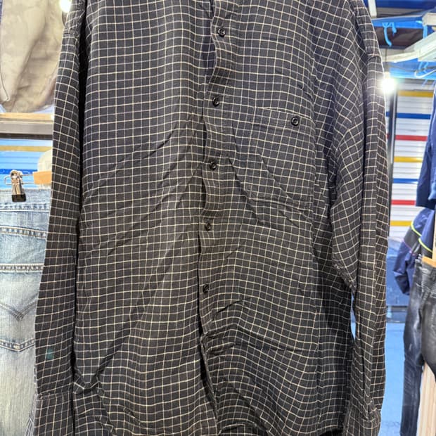 빈티지 블랙 플란넬 셔츠