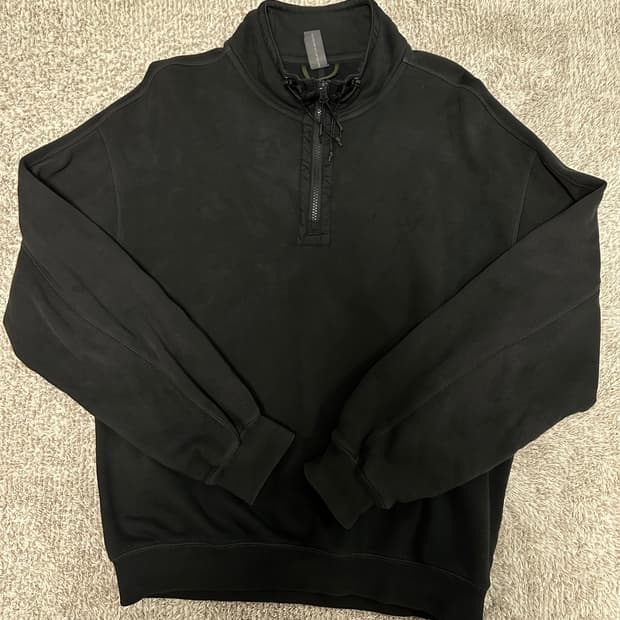 언어펙티드 스탠드 카라 하프집업 스웻 차콜 S