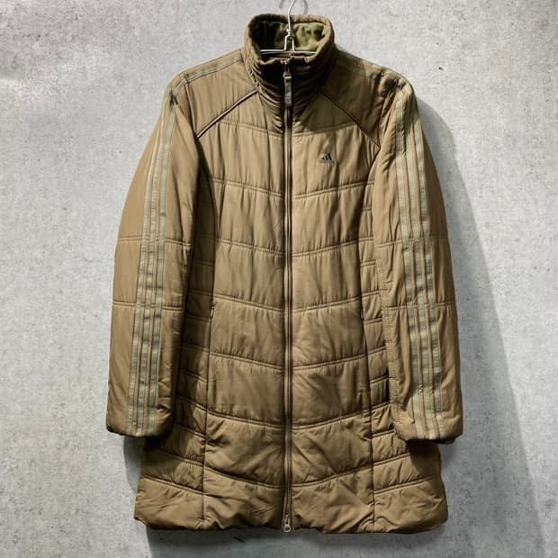 [L] Adidas 아디다스 카키 롱 패디드 점퍼