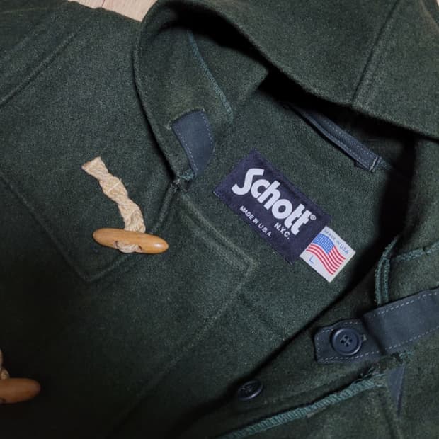 schott 오리지널 스타일 더플 코트 그린컬러