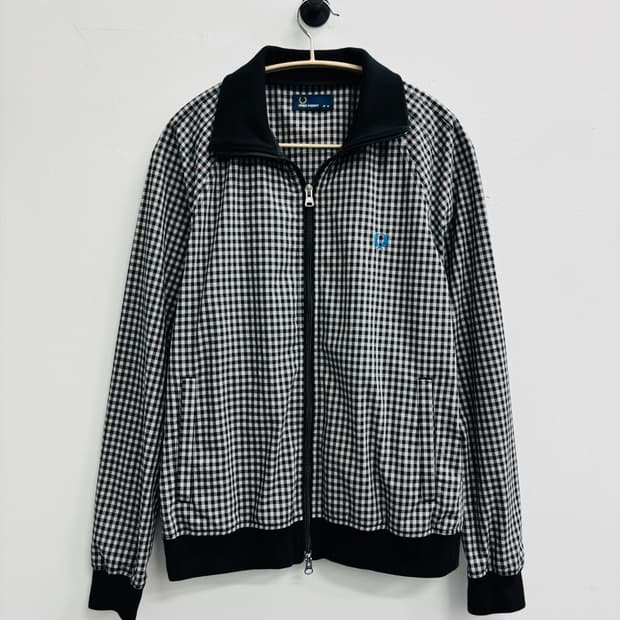 프레드 페리 FRED PERRY 깅엄 체크 트랙 자켓