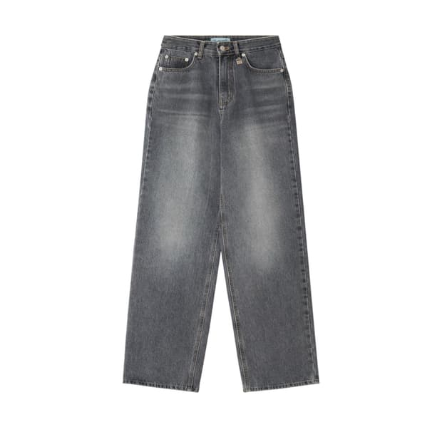 (새상품) 페일제이드 하이웨스트 와이드 데님 그레이블루 M