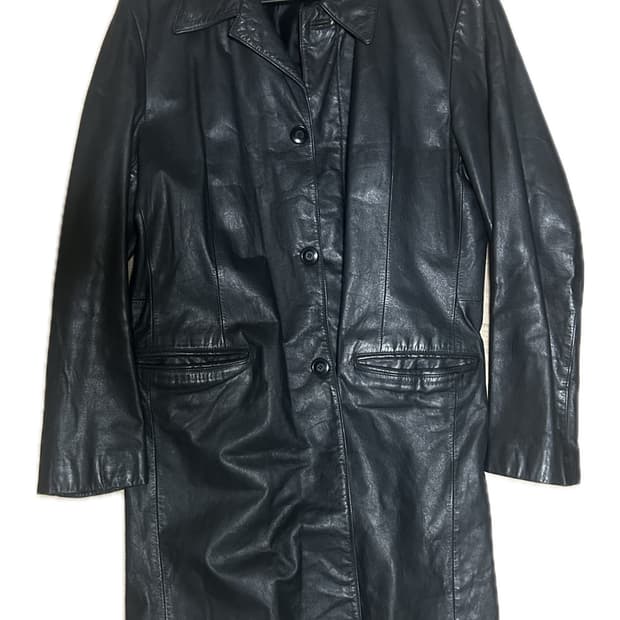 소가죽 레더 롱 자켓