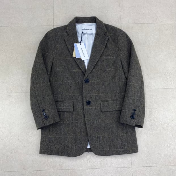 앤더슨벨 Adsb 대디 클래식 체크 브라운 모직 자켓 (100)