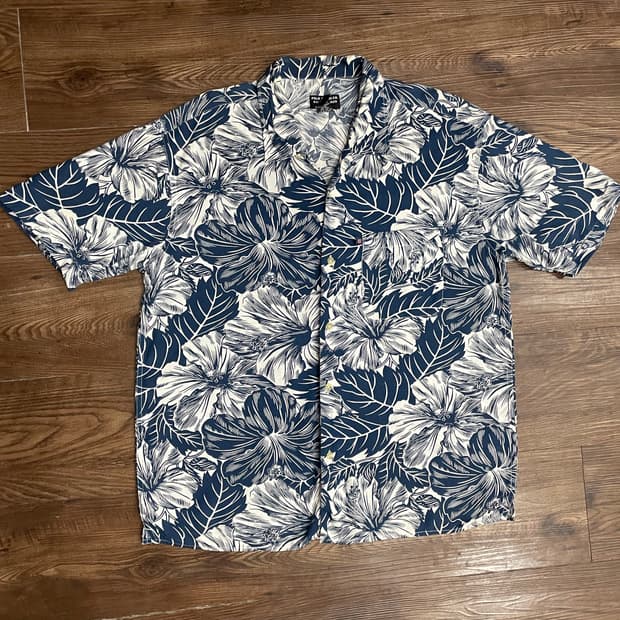 폴로 레이온 플로럴 하와이안 캠프 셔츠