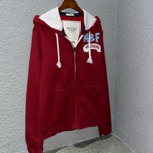 아베크롬비 버건디 후드집업