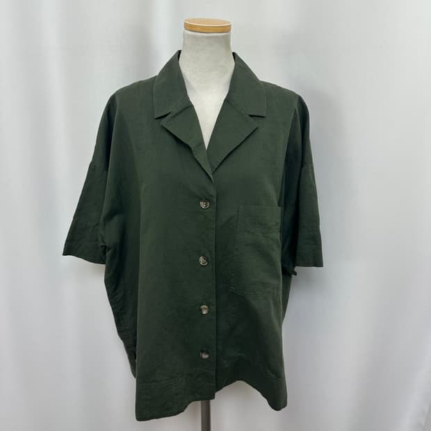 COS 코스 여자 린넨 반팔 남방 셔츠 L