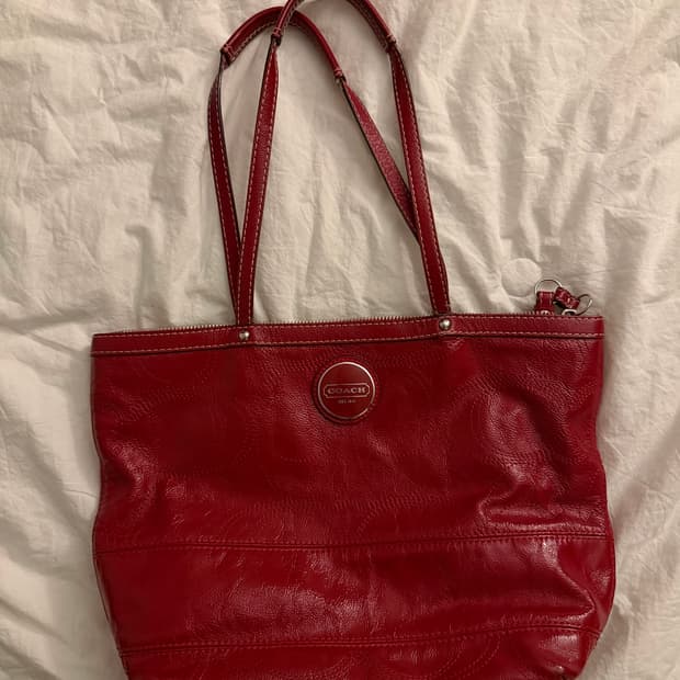 Coach red tote bag