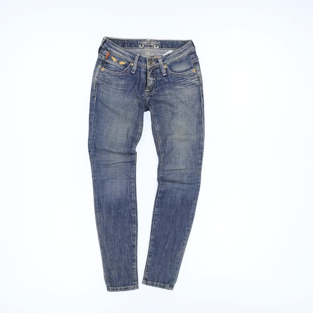 24 로빈스진 여성 워싱 중청 데님 팬츠 0326J