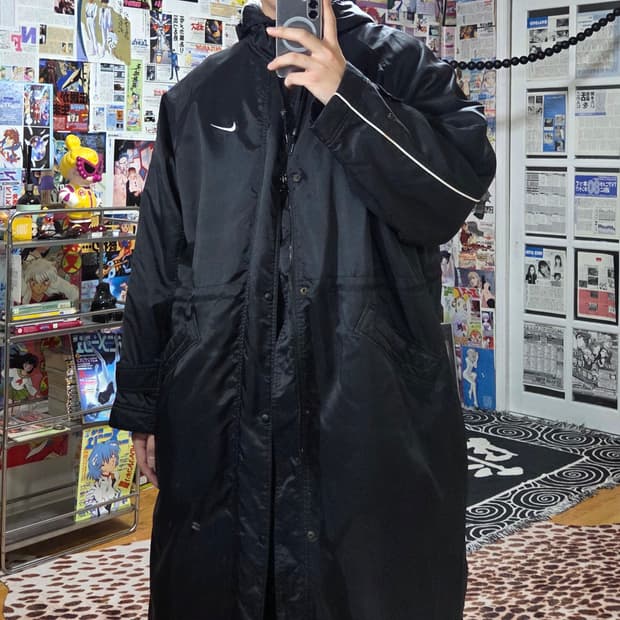 나이키 JPN 스우시 롱 패디드 투웨이 양털 돕바