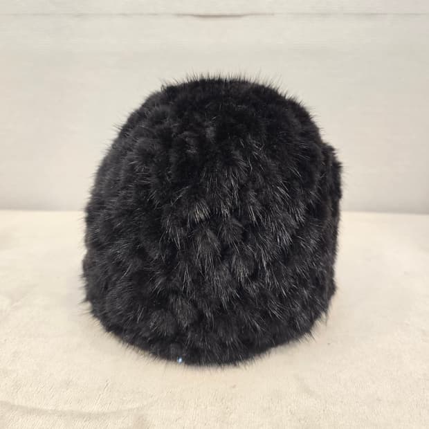 비꼴리에 검정 밍크 털모자 비니 프리사이즈