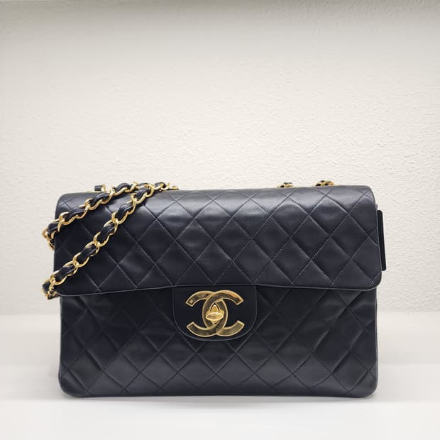 샤넬 램스킨 클래식 맥시 금장 블랙 #3