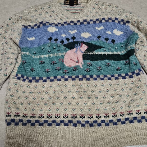 ❤️‍🔥에디바우어 80's 빈티지 니트/pig❤️‍🔥