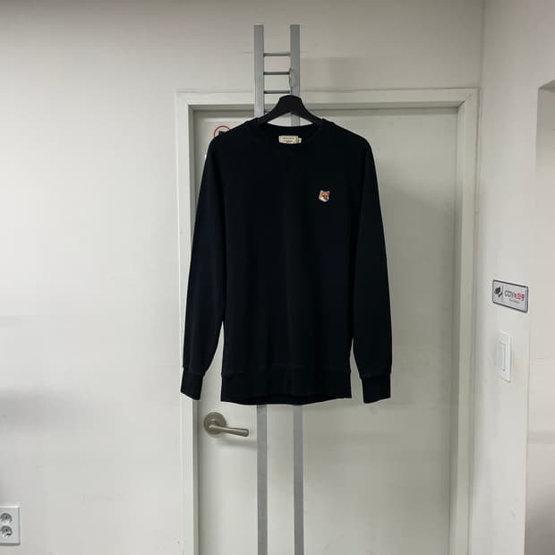 메종키츠네 폭스 블랙 맨투맨 L