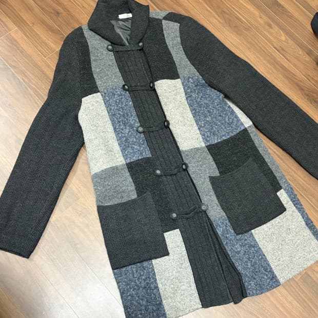 빈티지 패치워크 가디건 코트
