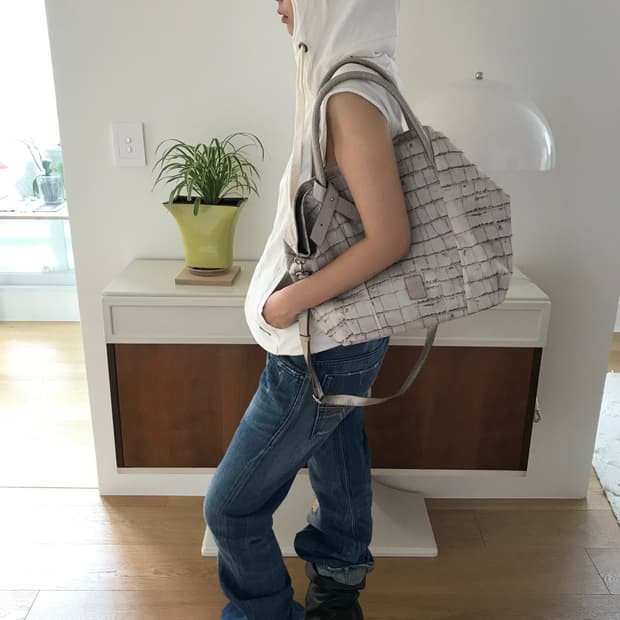 vintage ivory hood vest