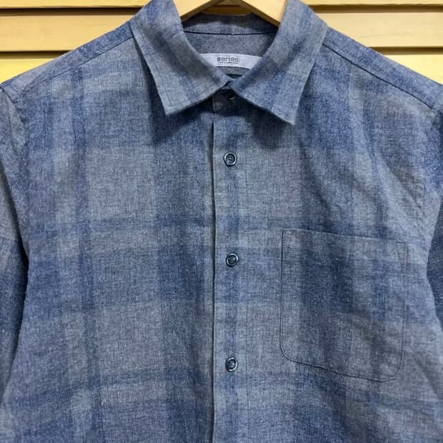 시리즈 남성 그레이 체크긴팔셔츠 95