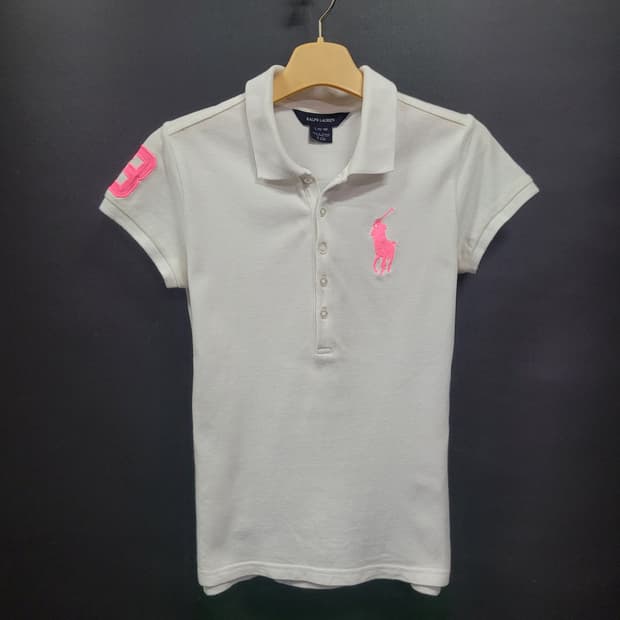 Ralph Lauren 랄프로렌 화이프 핑크 자수로고 빅포니 셔츠