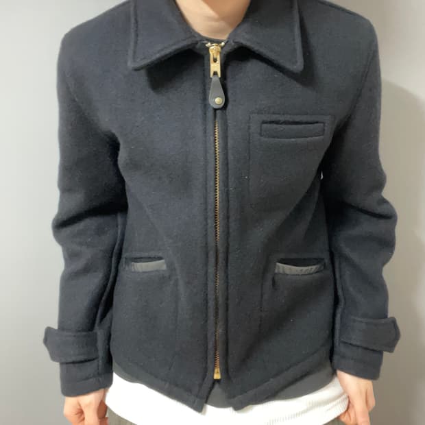 SCHOTT BLACK WOOL JACKET